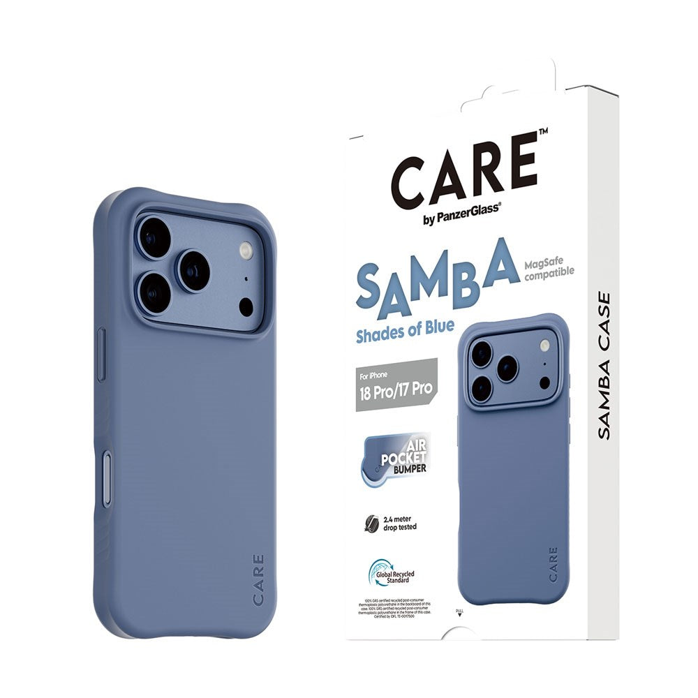 iPhone 18 Pro / 17 Pro CARE by PanzerGlass Fashionable Samba Case - MagSafe Kompatibel - Shades of Blue