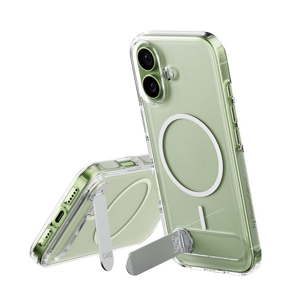 CARE by PanzerGlass iPhone 17 Feature Kickstand Case - MagSafe Kompatibel - Transparent / Silver