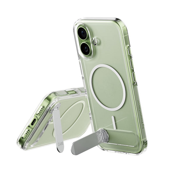 CARE by PanzerGlass iPhone 17 Feature Kickstand Case - MagSafe Kompatibel - Transparent / Silver