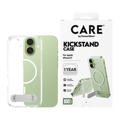 CARE by PanzerGlass iPhone 17 Feature Kickstand Case - MagSafe Kompatibel - Transparent / Silver