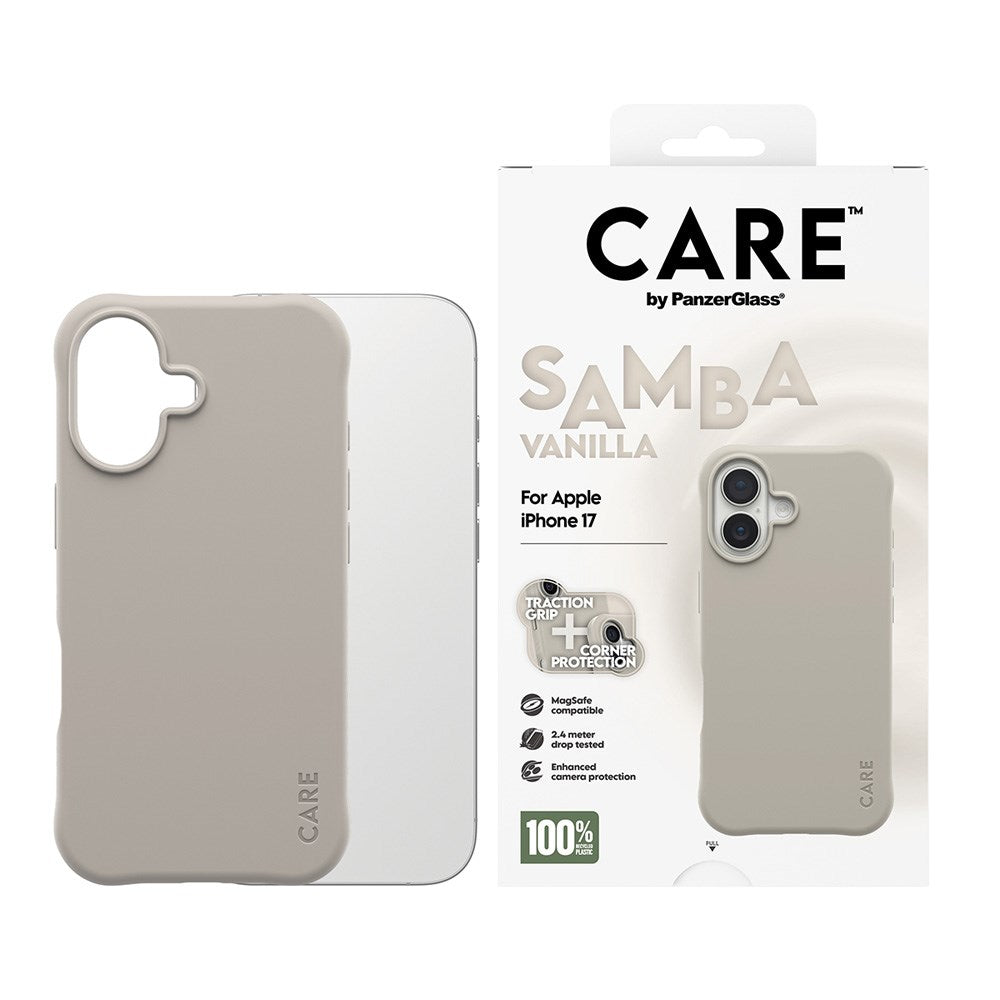 CARE by PanzerGlass iPhone 17 Fashionable Samba Case - MagSafe Kompatibel - Vanilla