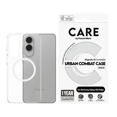 CARE by PanzerGlass Samsung Galaxy S25 Edge FLAGSHIP Urban Combat Case - MagSafe Kompatibel - Transparent / White