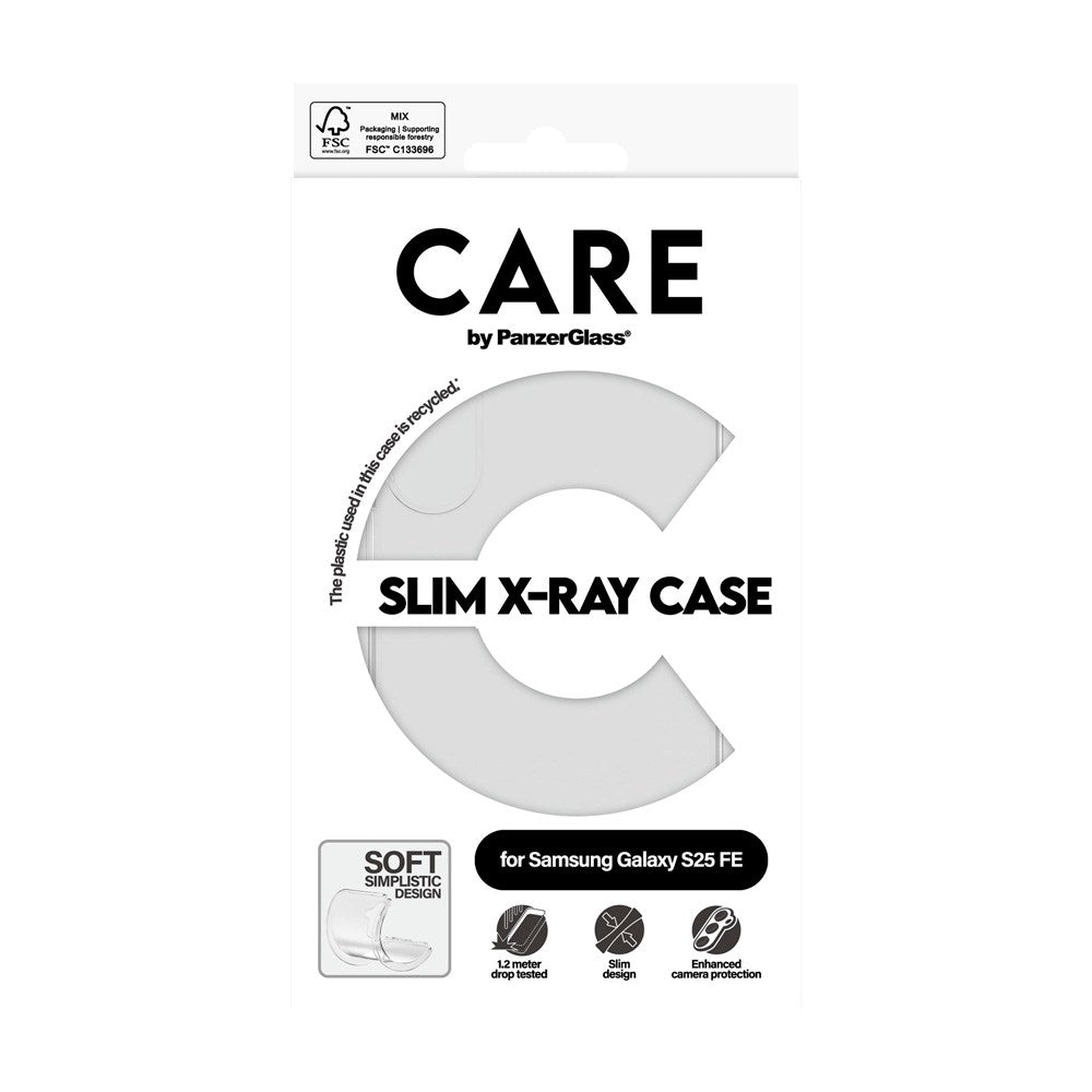 CARE by PanzerGlass Samsung Galaxy S25 FE Fashionable Transparent X-Ray Soft Basic Case - Gennemsigtig