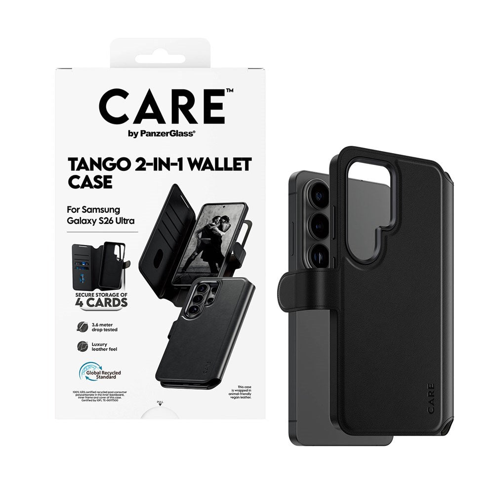 Samsung Galaxy S26 Ultra CARE by PanzerGlass Feature Tango 2-in-1 Cover m. Pung - Sort