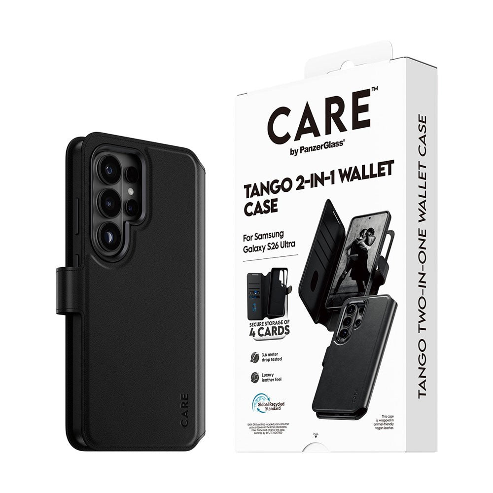 Samsung Galaxy S26 Ultra CARE by PanzerGlass Feature Tango 2-in-1 Cover m. Pung - Sort