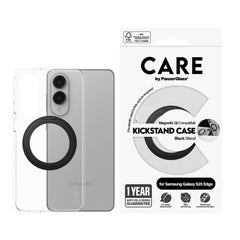 CARE by PanzerGlass Samsung Galaxy S25 Edge Feature Kickstand Case - MagSafe Kompatibel - Transparent / Black