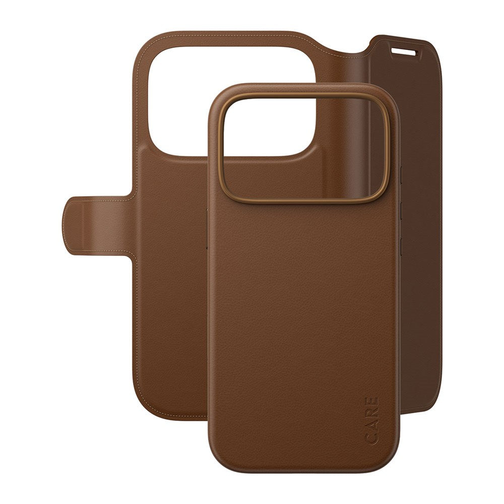 iPhone 18 Pro / 17 Pro CARE by PanzerGlass Feature Tango 2-in-1 Cover m. Pung - MagSafe Kompatibel - Brun
