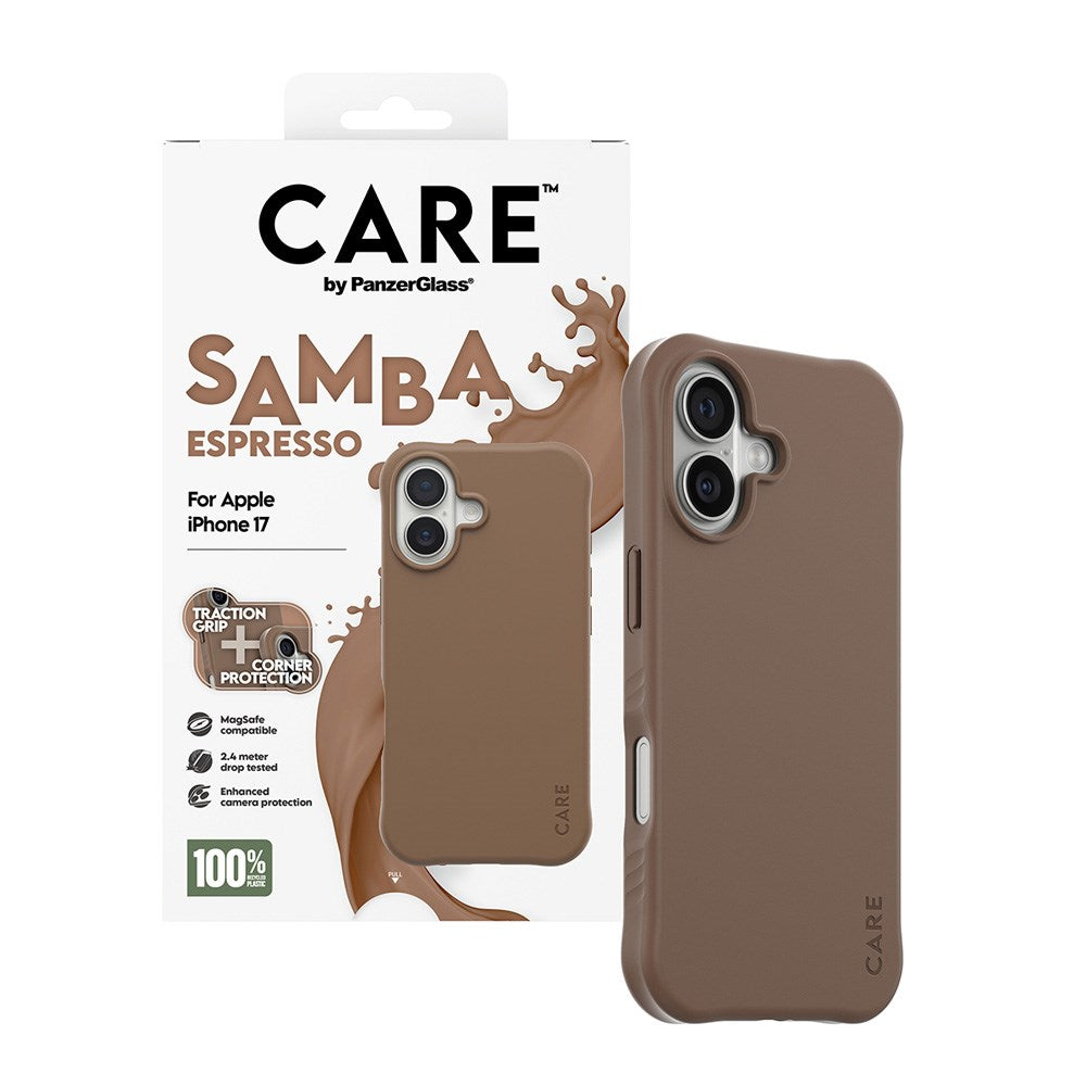 CARE by PanzerGlass iPhone 17 Fashionable Samba Case - MagSafe Kompatibel - Espresso