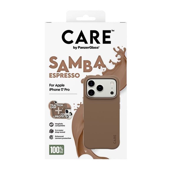 CARE by PanzerGlass iPhone 17 Pro Fashionable Samba Case - MagSafe Kompatibel - Espresso