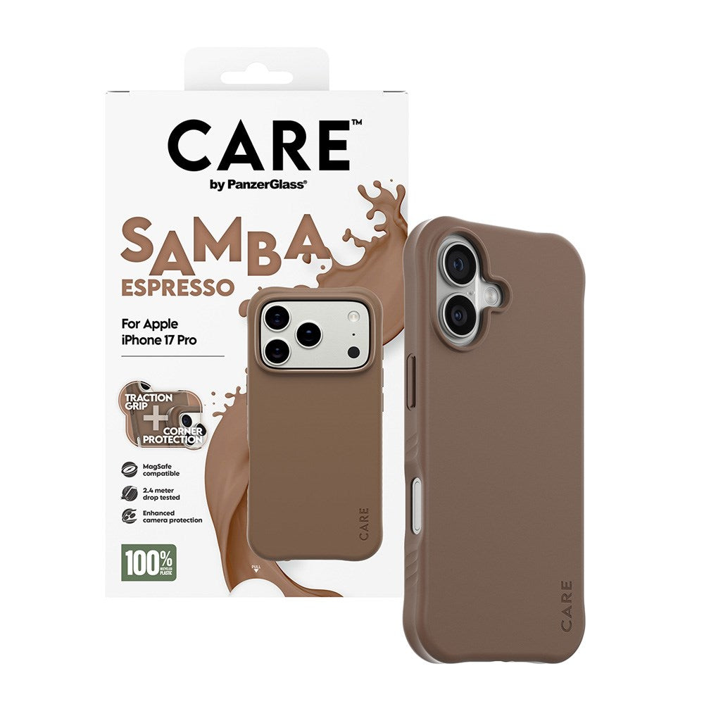 CARE by PanzerGlass iPhone 17 Pro Fashionable Samba Case - MagSafe Kompatibel - Espresso