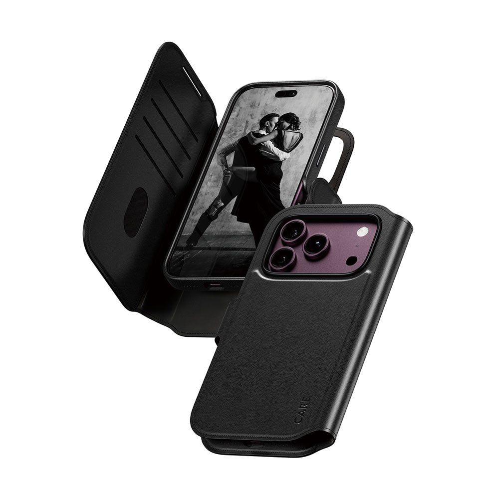 iPhone 18 Pro / 17 Pro CARE by PanzerGlass Feature Tango 2-in-1 Cover m. Pung - MagSafe Kompatibel - Sort
