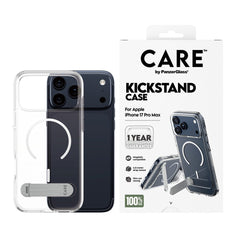 CARE by PanzerGlass iPhone 17 Pro Max Feature Kickstand Case - MagSafe Kompatibel - Transparent / Silver
