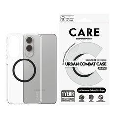 CARE by PanzerGlass Samsung Galaxy S25 Edge FLAGSHIP Urban Combat Case - MagSafe Kompatibel - Transparent / Black