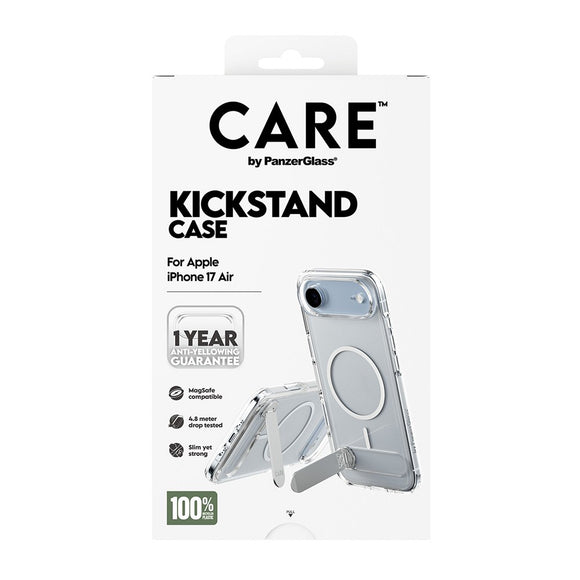CARE by PanzerGlass iPhone Air Feature Kickstand Case - MagSafe Kompatibel - Transparent / Silver