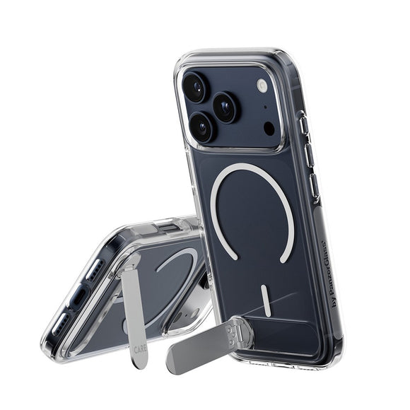 CARE by PanzerGlass iPhone 17 Pro Feature Kickstand Case - MagSafe Kompatibel - Transparent / Silver