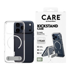 CARE by PanzerGlass iPhone 17 Pro Feature Kickstand Case - MagSafe Kompatibel - Transparent / Silver
