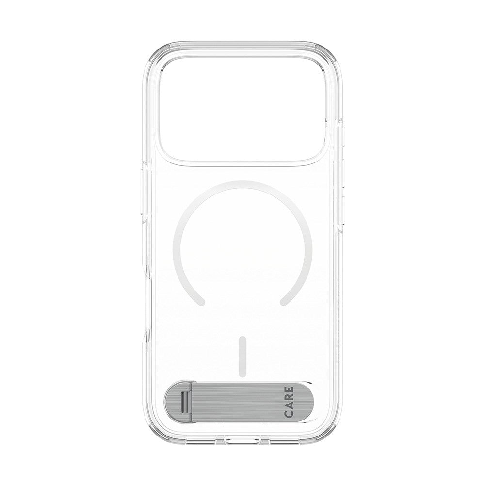 CARE by PanzerGlass iPhone 17 Pro Feature Kickstand Case - MagSafe Kompatibel - Transparent / Silver