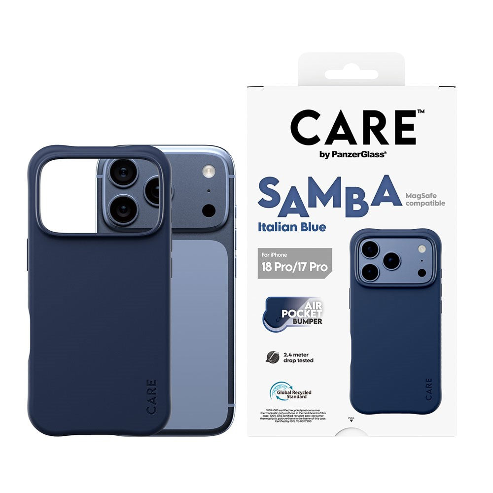iPhone 18 Pro / 17 Pro CARE by PanzerGlass Fashionable Samba Case - MagSafe Kompatibel - Italian Blue