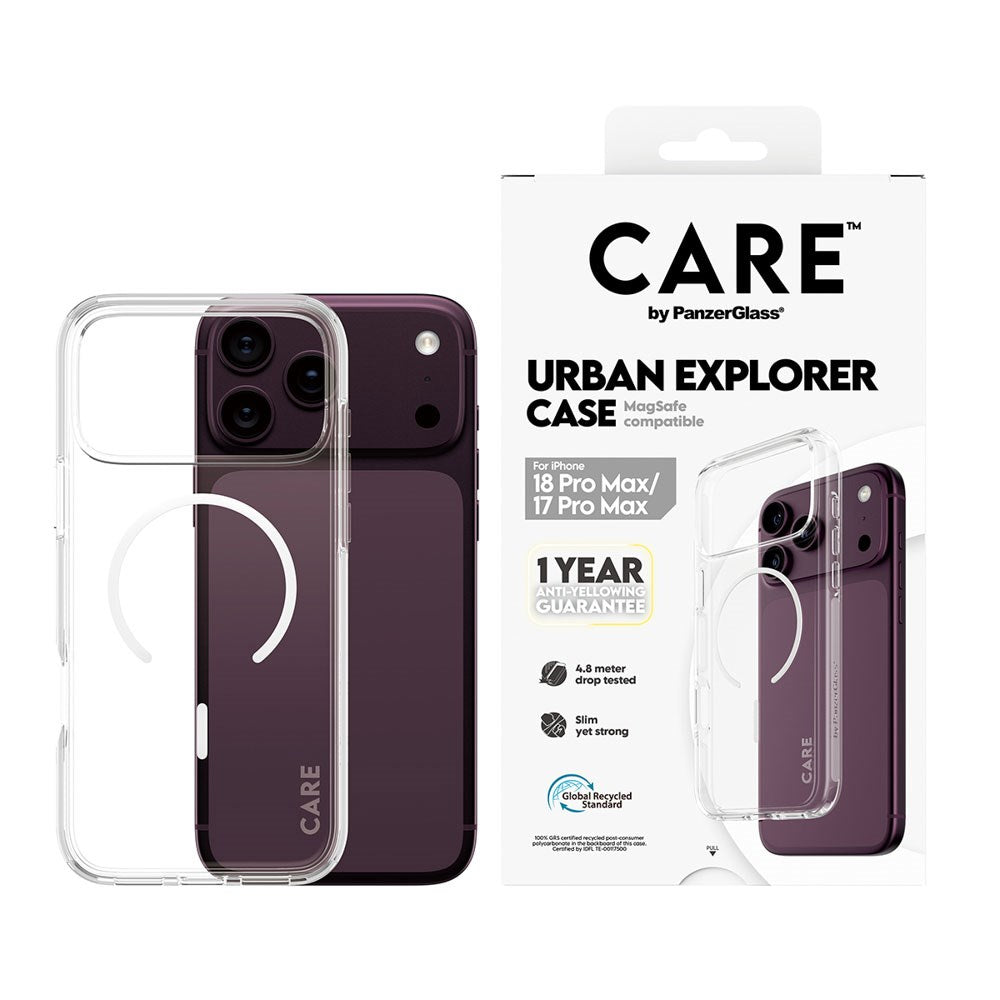 iPhone 18 Pro Max  / 17 Pro Max CARE by PanzerGlass FLAGSHIP Urban Explorer Case - MagSafe Kompatibel - Transparent / White