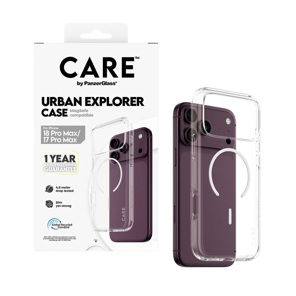 iPhone 18 Pro Max  / 17 Pro Max CARE by PanzerGlass FLAGSHIP Urban Explorer Case - MagSafe Kompatibel - Transparent / White