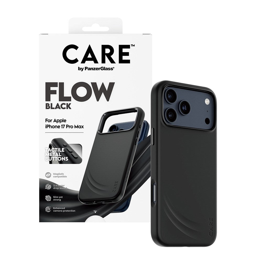 CARE by PanzerGlass iPhone 17 Pro Max Feature Flow Case - MagSafe Kompatibel - Sort