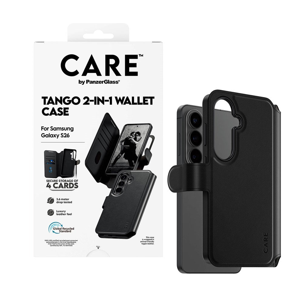 Samsung Galaxy S26 CARE by PanzerGlass Feature Tango 2-in-1 Cover m. Pung - Sort