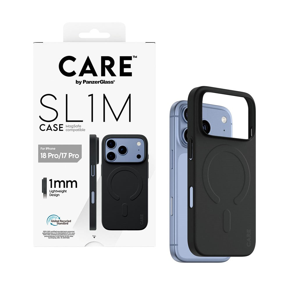 iPhone 18 Pro / 17 Pro CARE by PanzerGlass SL1M Case - MagSafe Kompatibel - Sort