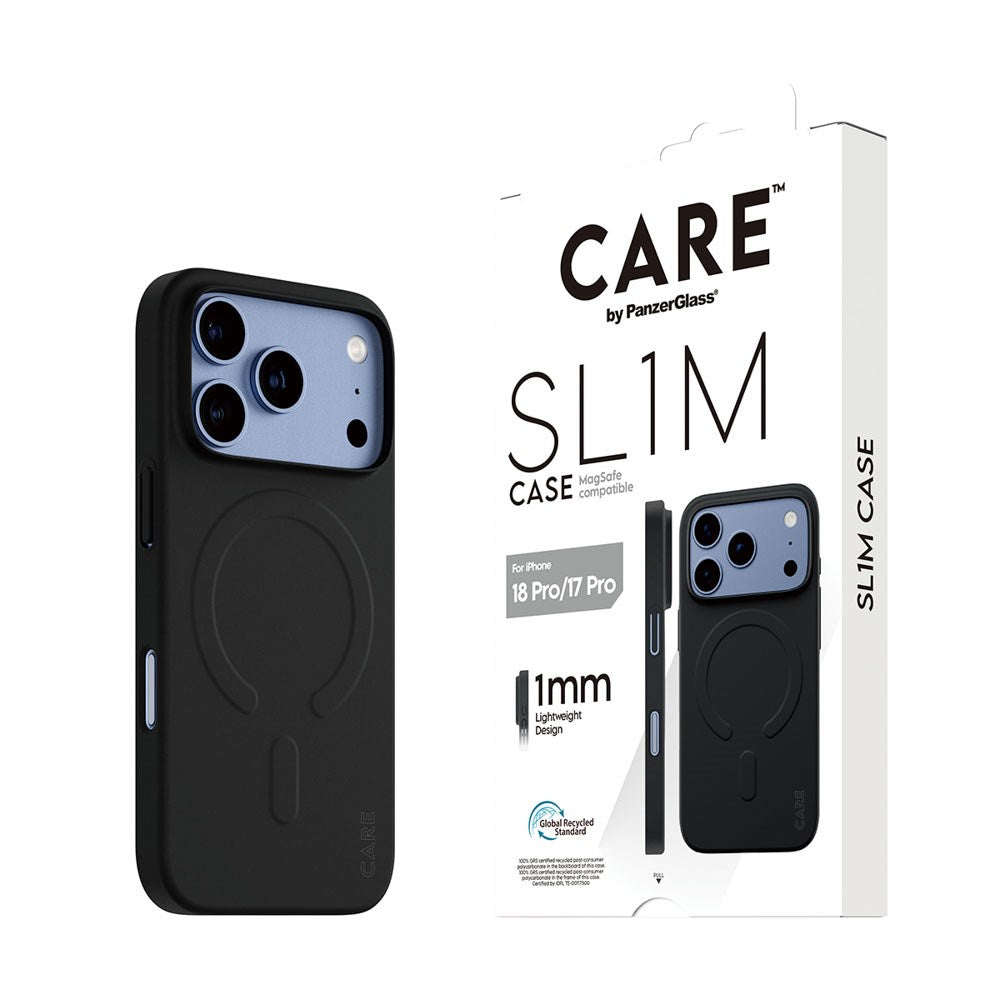 iPhone 18 Pro / 17 Pro CARE by PanzerGlass SL1M Case - MagSafe Kompatibel - Sort
