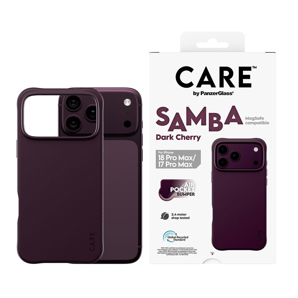 iPhone 18 Pro Max  / 17 Pro Max CARE by PanzerGlass Fashionable Samba Case - MagSafe Kompatibel - Dark Cherry