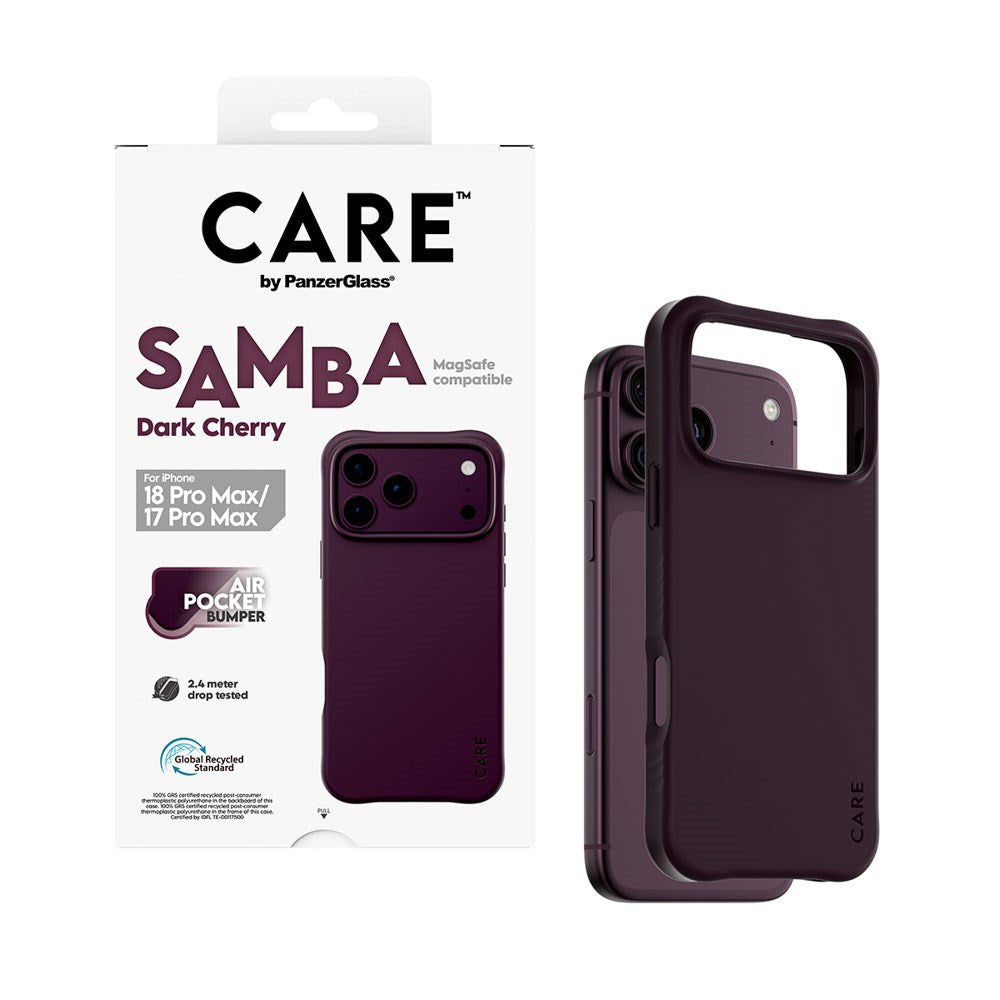 iPhone 18 Pro Max  / 17 Pro Max CARE by PanzerGlass Fashionable Samba Case - MagSafe Kompatibel - Dark Cherry
