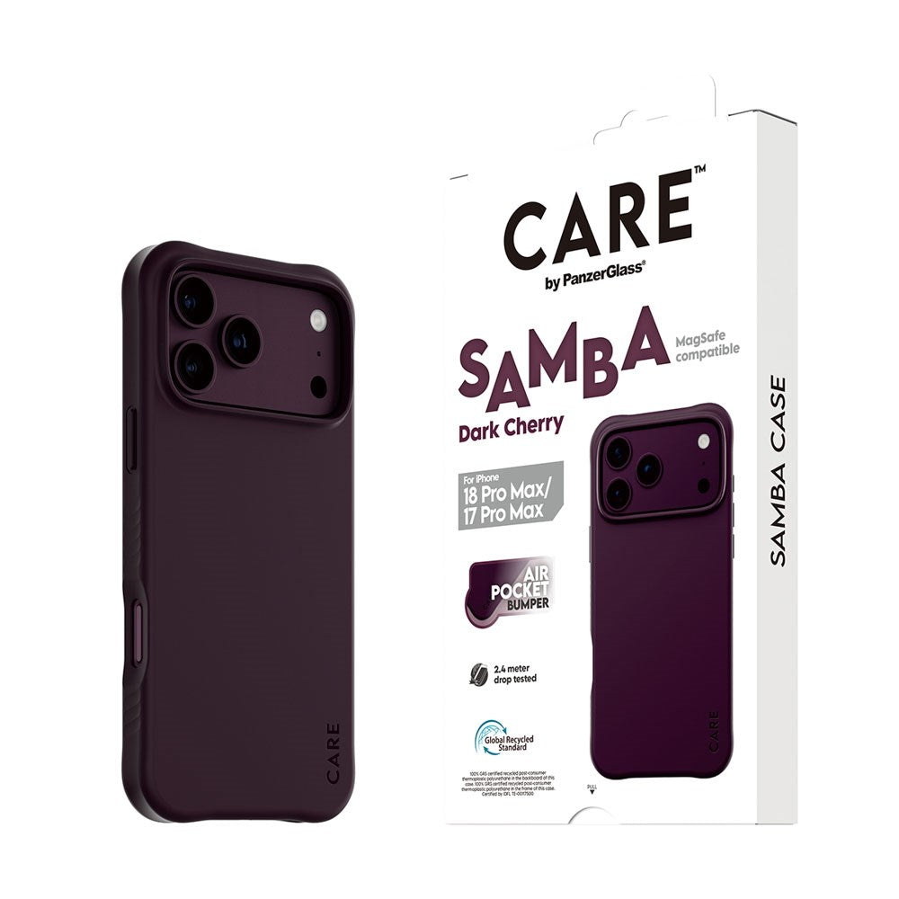 iPhone 18 Pro Max  / 17 Pro Max CARE by PanzerGlass Fashionable Samba Case - MagSafe Kompatibel - Dark Cherry