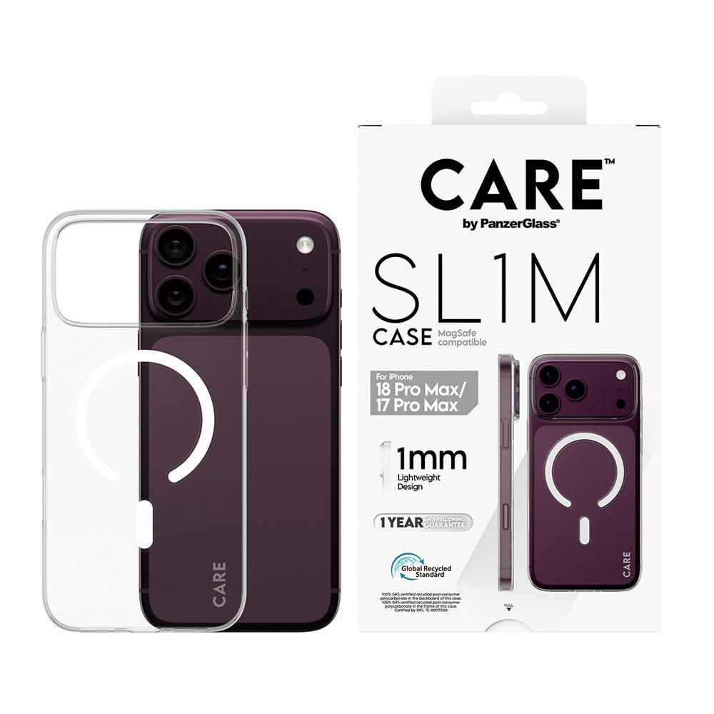 iPhone 18 Pro Max  / 17 Pro Max CARE by PanzerGlass SL1M Case - MagSafe Kompatibel - Gennemsigtig