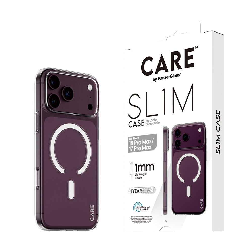 iPhone 18 Pro Max  / 17 Pro Max CARE by PanzerGlass SL1M Case - MagSafe Kompatibel - Gennemsigtig
