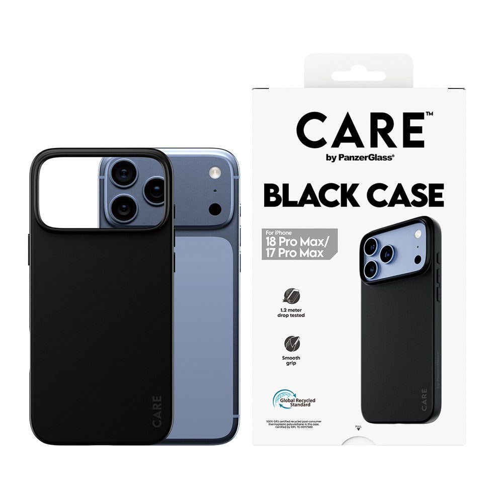 iPhone 18 Pro Max / 17 Pro Max CARE by PanzerGlass Fleksible Plastik Cover - Black