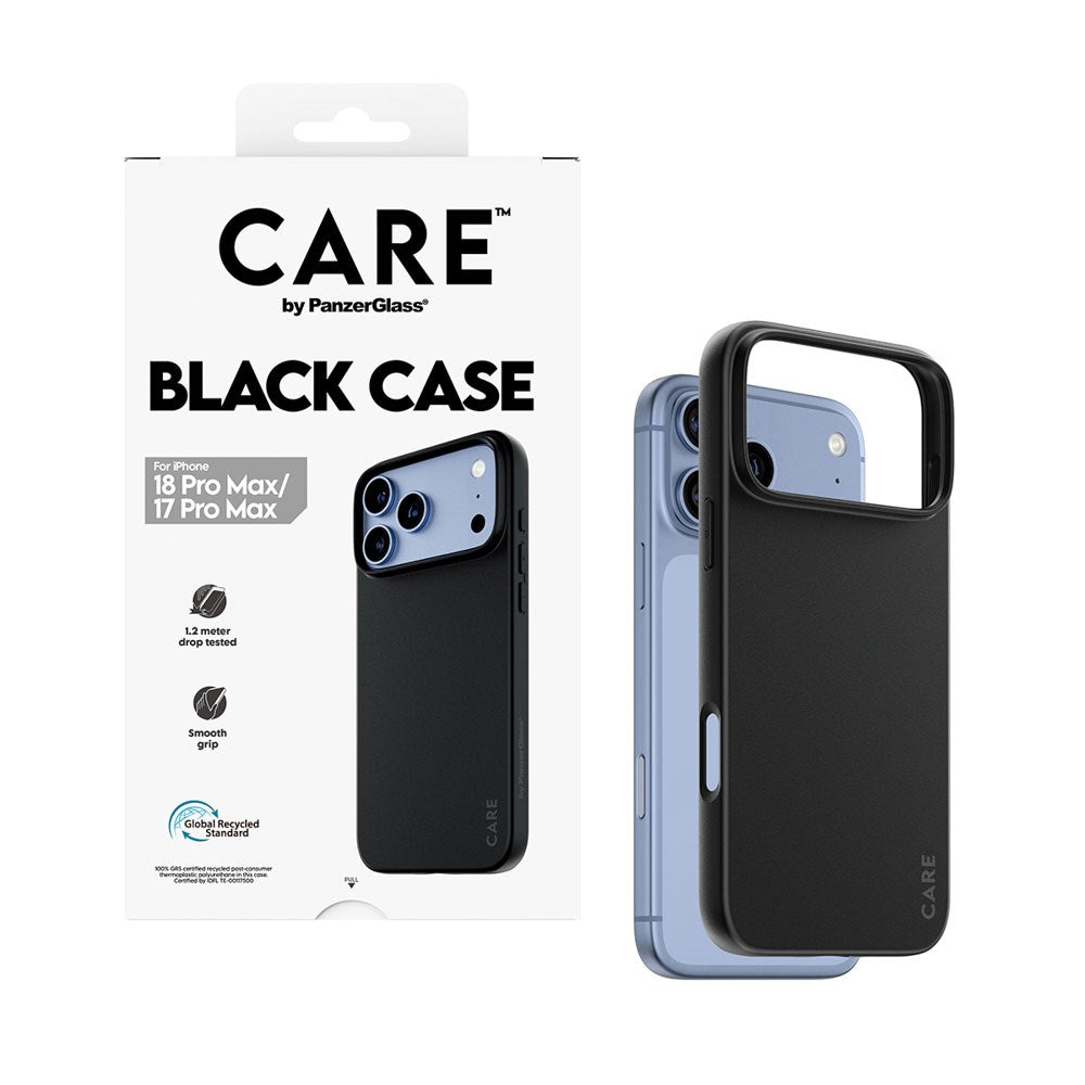 iPhone 18 Pro Max / 17 Pro Max CARE by PanzerGlass Fleksible Plastik Cover - Black