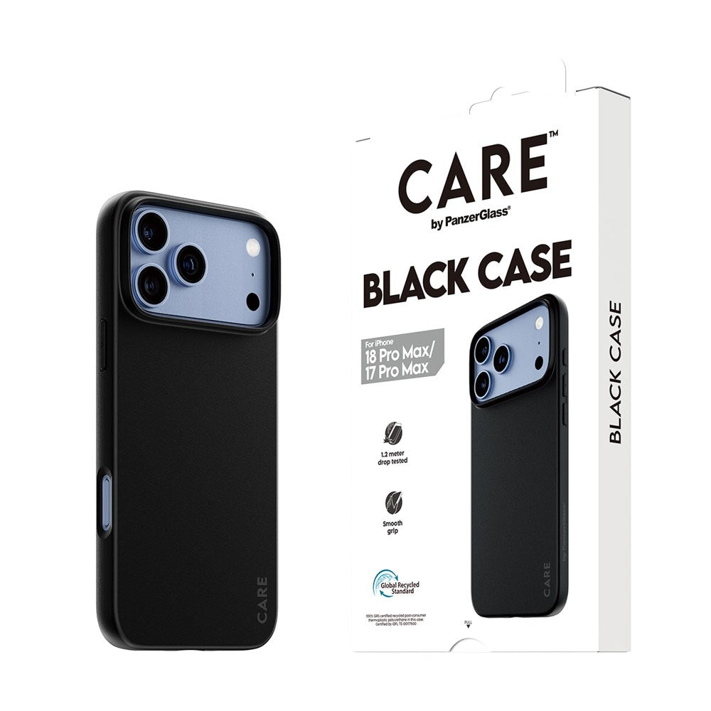 iPhone 18 Pro Max / 17 Pro Max CARE by PanzerGlass Fleksible Plastik Cover - Black