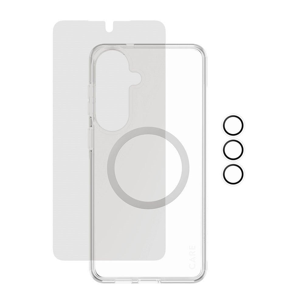 Samsung Galaxy S26+ (Plus) Urban Combat 3-in-1 Privacy Bundle m. Cover / Skærmbeskyttelse (Privacy) / Kamerabeskyttelse - Qi Kompatibel - Gennemsigtig