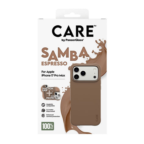 CARE by PanzerGlass iPhone 17 Pro Max Fashionable Samba Case - MagSafe Kompatibel - Espresso
