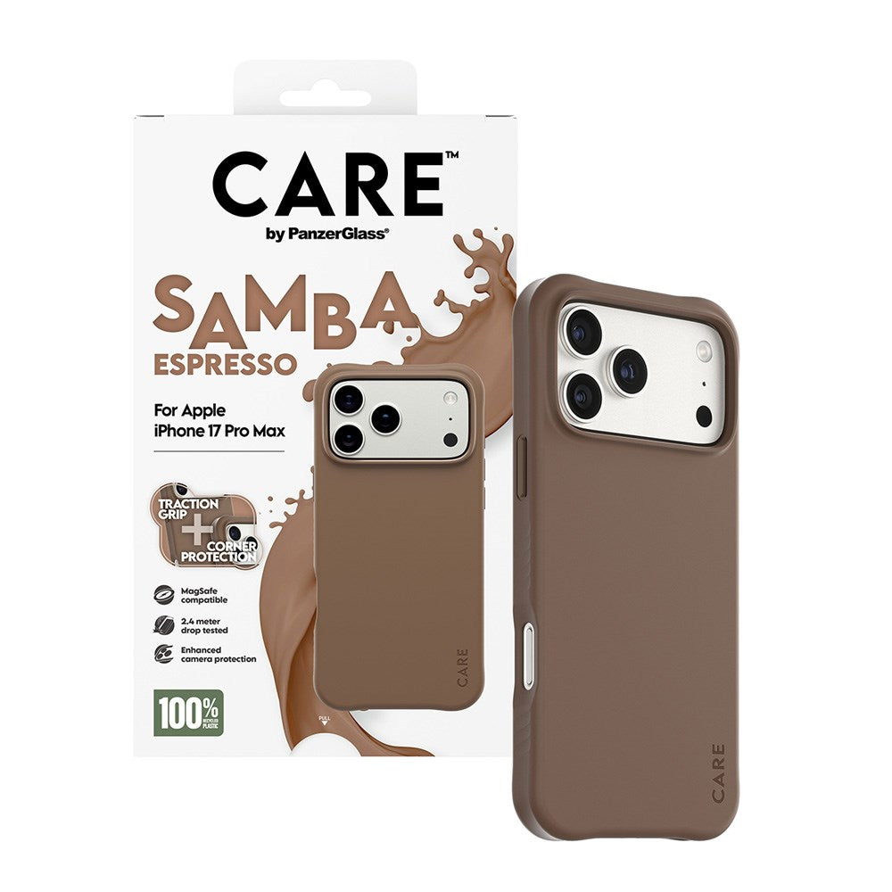 CARE by PanzerGlass iPhone 17 Pro Max Fashionable Samba Case - MagSafe Kompatibel - Espresso