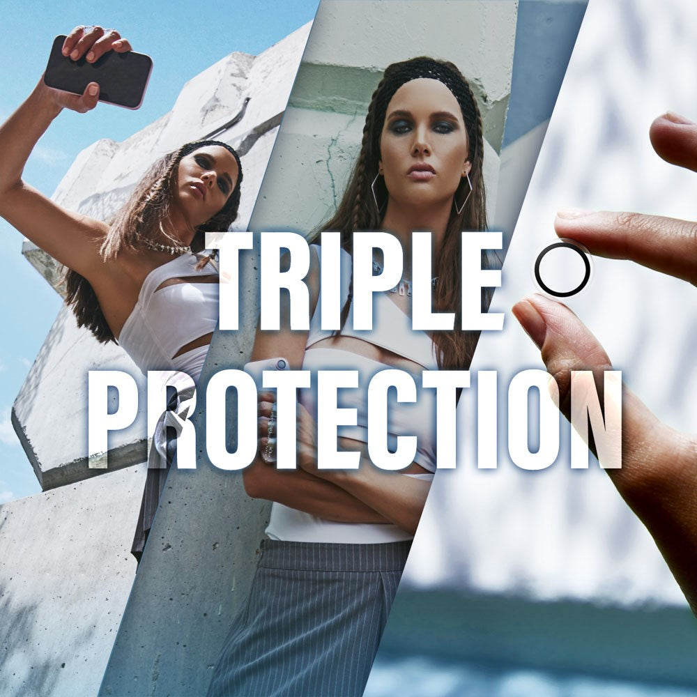 CARE By PanzerGlass iPhone 17e / 16e 3-i-1 FASHION Bundle - Samba Cover / Skærmbeskyttelse (UWF) / Kamerabeskyttelse - Gennemsigtig / Hvid