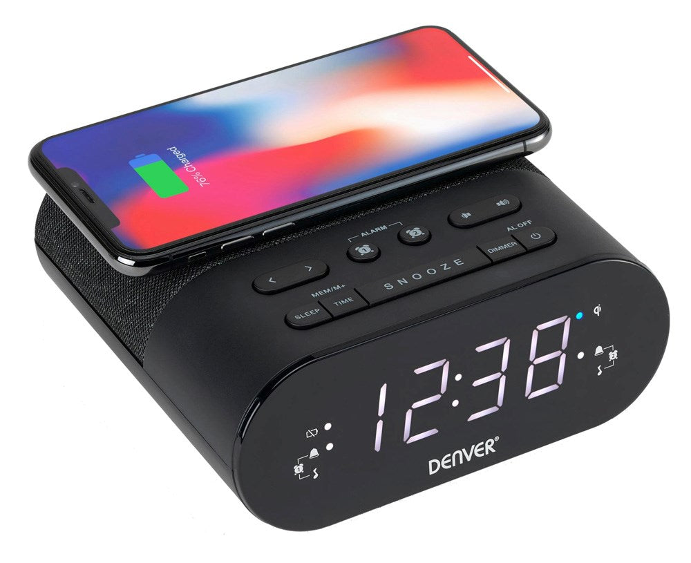Denver CRQ-107 Radio m. Trådløs Opladning & Bluetooth - Sort