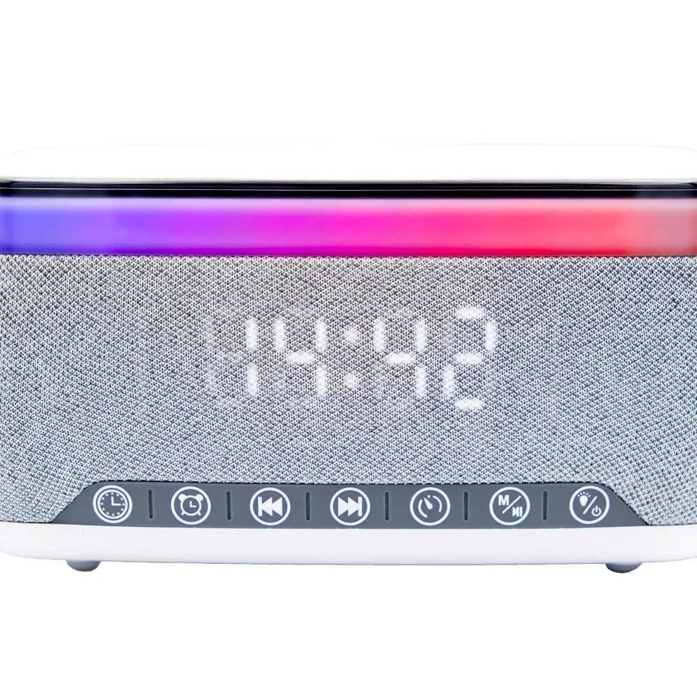 Denver CRQ-225 FM Clockradio m. Trådløs Opladning & Bluetooth - Grå
