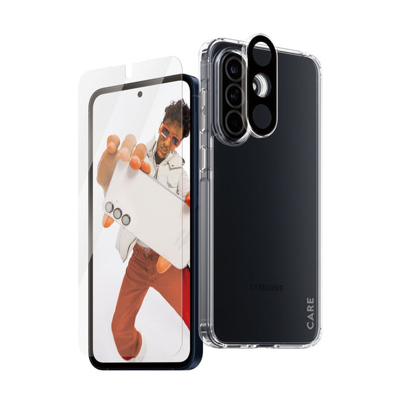 CARE by PanzerGlass Samsung Galaxy A56 (5G) 3-i-1 FLAGSHIP Bundle - Cover / Skærmbeskyttelse (UWF) / Kamerabeskyttelse - Gennemsigtig