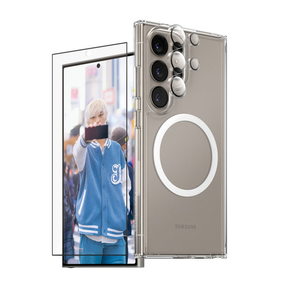 CARE by PanzerGlass Samsung Galaxy S25 Ultra 3-i-1 FLAGSHIP Bundle - Cover / Skærmbeskyttelse (UWF) / Kamerabeskyttelse - Gennemsigtig