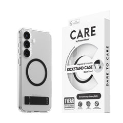 CARE by PanzerGlass Samsung Galaxy S25+ (Plus) Feature Kickstand Case - Qi Kompatibel - Transparent / Black
