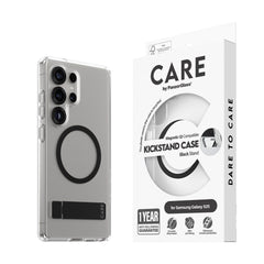 CARE by PanzerGlass Samsung Galaxy S25 Ultra Feature Kickstand Case - Qi Kompatibel - Transparent / Black