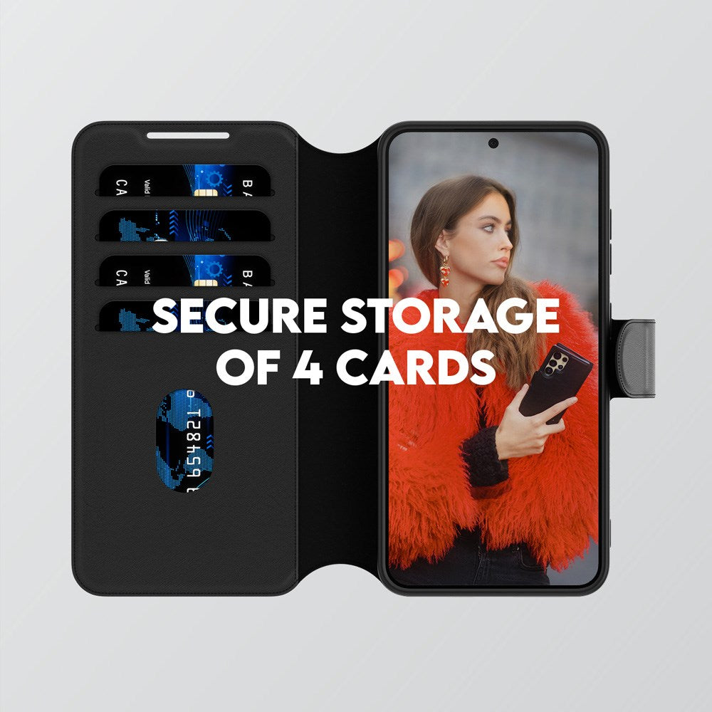 CARE by PanzerGlass Samsung Galaxy S25+ (Plus) Feature Wallet Case m. Ståfunktion - Sort