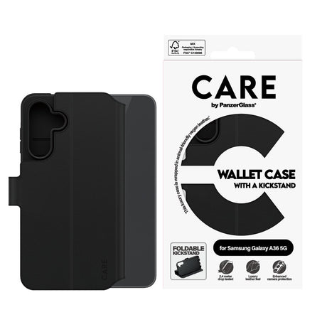 CARE by PanzerGlass Samsung Galaxy A36 (5G) Feature Wallet Case m. Ståfunktion - Sort