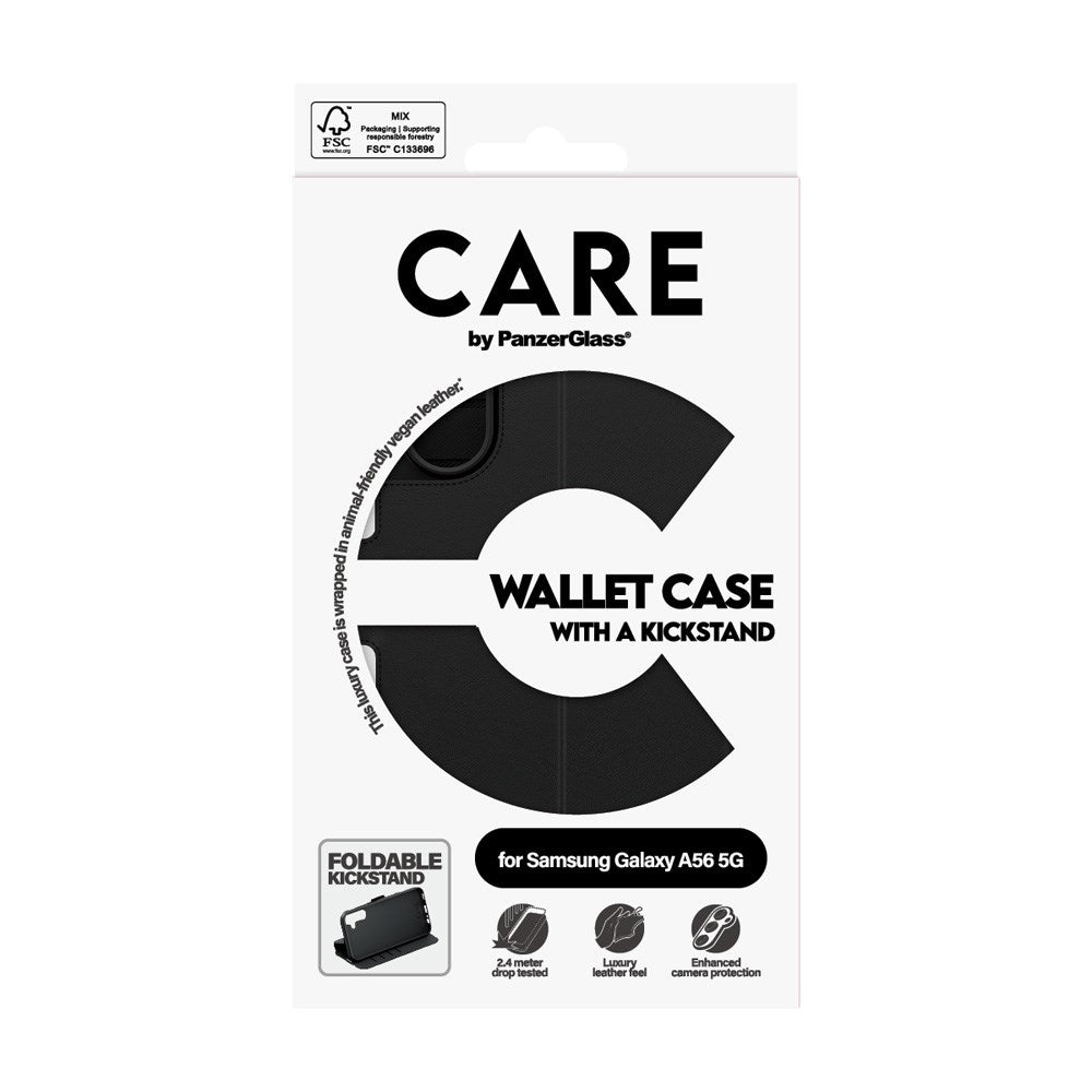 CARE by PanzerGlass Samsung Galaxy A56 (5G) Feature Wallet Case m. Ståfunktion - Sort
