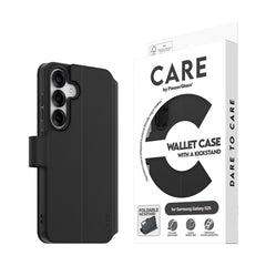 CARE by PanzerGlass Samsung Galaxy S25 Feature Wallet Case m. Ståfunktion - Sort